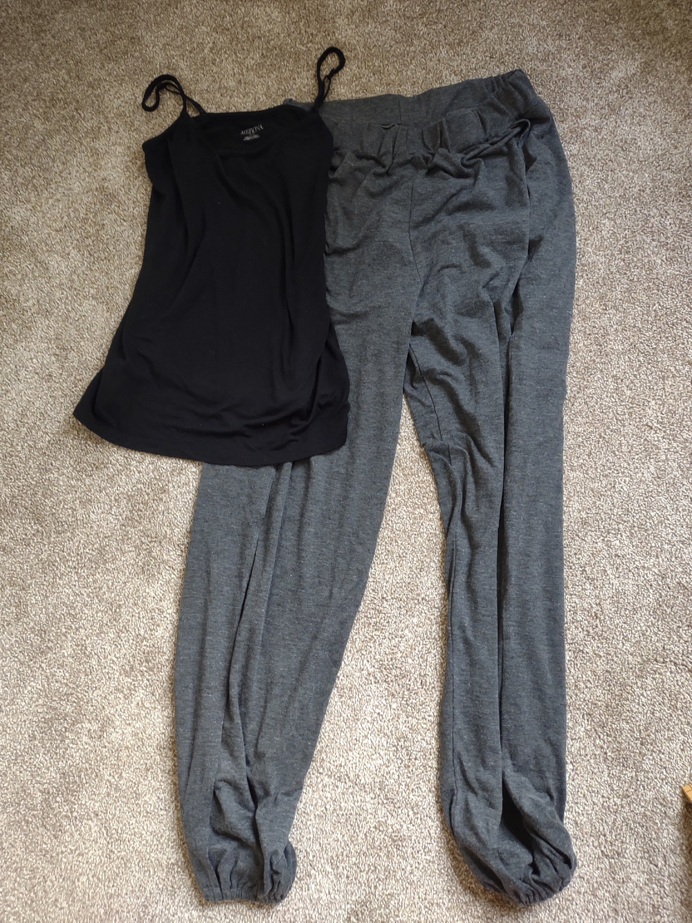 Merona Black Cami and Gray Lounge Joggers Set